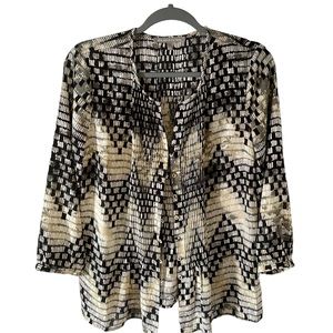 DANIEL RAINN Women’s Button Down Blouse Black & White Size S